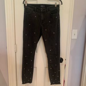 Abercrombie Black Embroidered Star Jeans (Size 28)
